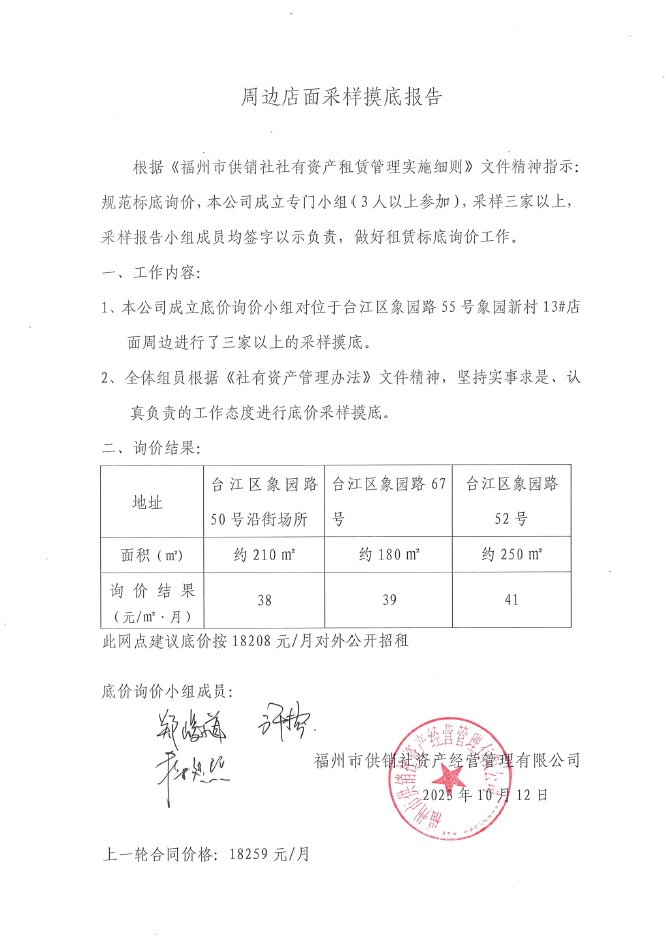 福州市供销社资产经营管理有限公司资产第五轮招租公告